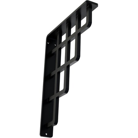 Ekena Millwork Diane Wrought Iron Bracket, (Single center brace), Powder Coated Black 1 1/2"W x 7 1/2"D x 10"H BKTM01X07X10SDI